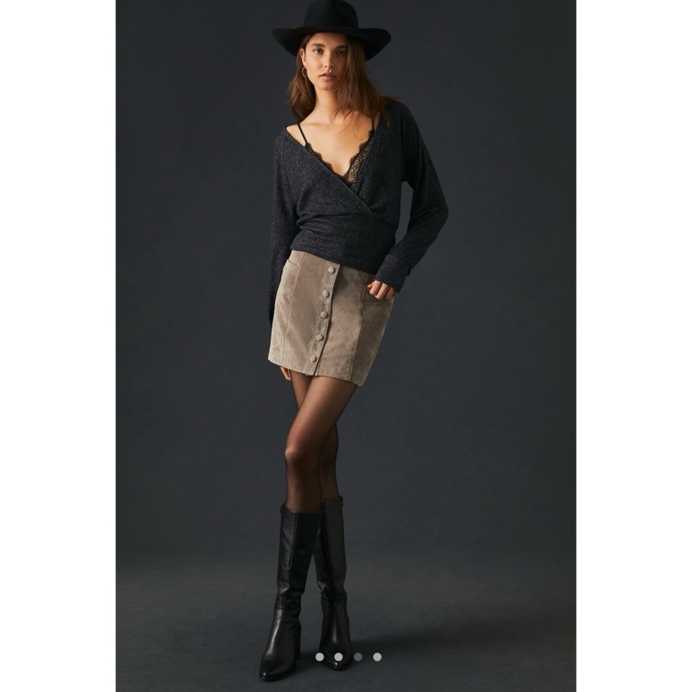 Anthropologie ribbed wrap sweater